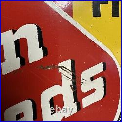 Vintage 1950's Dayton Thorobred Tires Tire Gas Station Metal Sign