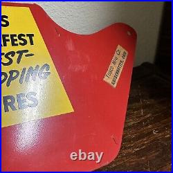 Vintage 1950's Dayton Thorobred Tires Tire Gas Station Metal Sign