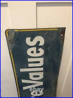Vintage 1950's Gates Tires Tire Gas Station Metal Sign Large Rare