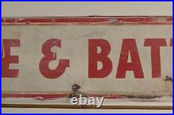 Vintage 1950s/1960s Firestone Tire & Battery Service Gas Oil 65 Metal Sign