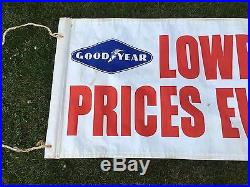 Vintage 1950s Goodyear Tires Canvas Banner / Sign / 8ft / M. C. A