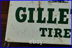 Vintage 1950s Original GILLETTE TIRES Metal Tire Diplay Stand Gas Oil Sign