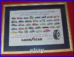 Vintage 1951 Goodyear Tires Advertising Sign Print Poster Dealer Dealership Ad