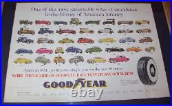 Vintage 1951 Goodyear Tires Advertising Sign Print Poster Dealer Dealership Ad