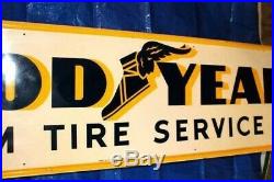 Vintage 1954 Goodyear Tires Farm Tires Tractor Truck Gas Oil Metal Sign 6 FEET