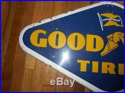 Vintage 1958 GOODYEAR TIRES 28 Tin Gas Oil Station Advertising SIGN