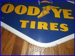 Vintage 1958 GOODYEAR TIRES 28 Tin Gas Oil Station Advertising SIGN