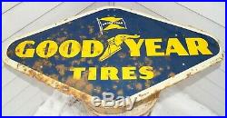 Vintage 1958 Good Year Tires Die-Cut Metal Original Advertising Sign
