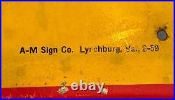 Vintage 1959 Dunlop Tires Advertising Sign Enamel Size 60 x 14 Inches