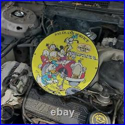Vintage 1960 General Tire Sales And Service Porcelain Gas & Oil Pump Sign