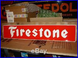 Vintage 1960's-1970's FIRESTONE TIRE SIGN Embossed 48 NOS