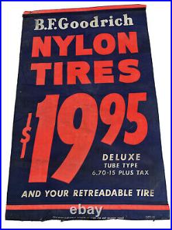 Vintage 1960's Advertising BF Goodrich Tires Service Station Display Banner Sign