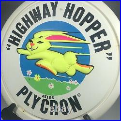 Vintage 1960's Atlas Plycron Highway Hopper Plastic Neon Ad Gas Station Sign