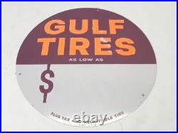 Vintage 1960's Gulf Tires Price Insert Gas Station Sign Never Installed Nos