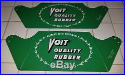 Vintage 1960's VOIT QUALITY RUBBER Tires Display Brackets Metal Signs NOS Rare
