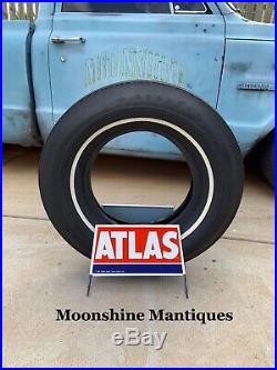 Vintage 1960s ATLAS TIRES Display Stand Rack Sign Gas & Oil