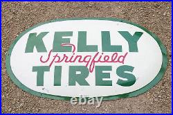 Vintage 1960s Kelly Springfield Tires 51 Metal Bubble Convex Advertising Sign