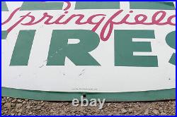 Vintage 1960s Kelly Springfield Tires 51 Metal Bubble Convex Advertising Sign