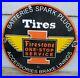 Vintage-1962-Firestone-Tires-One-stop-Service-Porcelain-Metal-Sign-Spark-Plugs-01-kbtz