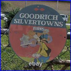 Vintage 1962 Goodrich Silvertown Radial Tires Porcelain Gas & Oil Pump Sign