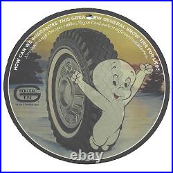 Vintage 1963 General Tire Porcelain Enamel Gas & Oil Garage Man Cave Sign