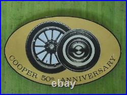 Vintage 1964 COOPER Tires SIGN 50th Anniversary 23x14 Gas Service Station Garage