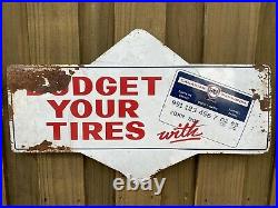 Vintage 1964 FINA Porcelain Gas Oil Sign CANADIAN PETROFINA Tires Credit Card