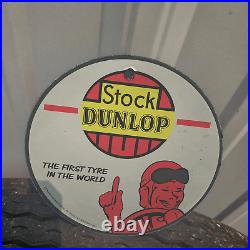 Vintage 1965 Stock Dunlop The First Tyre In The World Porcelain 4.5 Sign