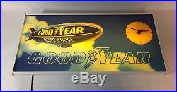 Vintage 1970's Goodyear Belts & Hose Tires Blimp Gas Oil 25 Lighted Clock Sign