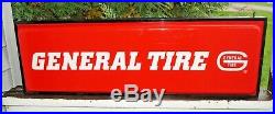 Vintage 1970s Era General Tire Double Sided Lighted Advertising Sign Gas Oil