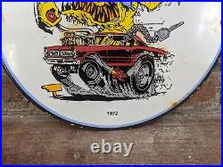 Vintage 1972 Hot Rod Shop Porcelain Advertising Sign 10