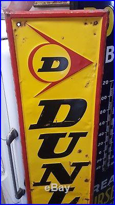 Vintage 1976 Dunlap Tire Vertical Advertising Sign