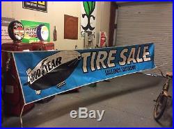 Vintage 1980s GOODYEAR Tires Banner Sign Gas & Oil