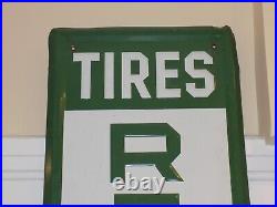 Vintage 1982 Remington Tires Vertical Embossed Metal Sign