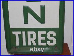 Vintage 1982 Remington Tires Vertical Embossed Metal Sign