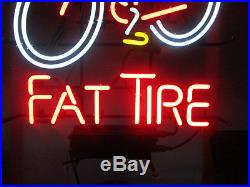 Vintage 1990'Fat Tire Bicycle Belgian Bike neon sign used 29x23