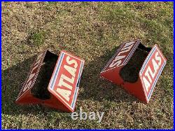 Vintage 2 ATLAS TIRES DISPLAY RACK STAND HOLDER Original Pair Set of 2 S-1 S. S