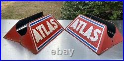 Vintage 2 ATLAS TIRES DISPLAY RACK STAND HOLDER Original Pair Set of 2 S-1 S. S