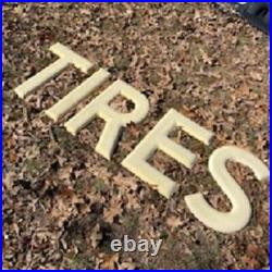 Vintage 24 Yellow TIRES Metal Letters