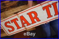 Vintage 60's Star tire Tires Advertising Gas Oil Station Sign tin Repair Garage