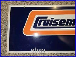 Vintage 60s/70s/80s Gulf Cruisemaster Metal Sign, Oil, Gas, Tire, 40x12, Two Sided