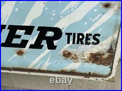 Vintage 6ft Penner Tire Sign with Great Graphics, Original shop sign
