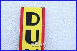 Vintage 72 Original Porcelain Dunlop Tires Sign Vertical Garage