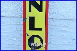 Vintage 72 Original Porcelain Dunlop Tires Sign Vertical Garage