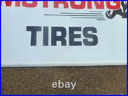 Vintage ARMSTRONG RHINO TIRES GAS STATION OIL ADVERTISING SIGN