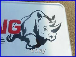 Vintage ARMSTRONG RHINO TIRES GAS STATION OIL ADVERTISING SIGN