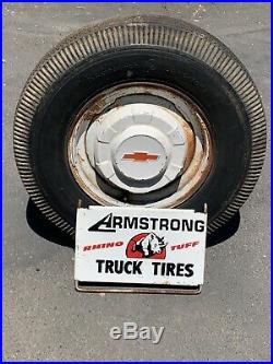 Vintage ARMSTRONG TRUCK TIRES Rhino Flex Dealer Shop Display Metal Tire Stand