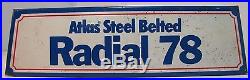 Vintage ATLAS Steel Belted RADIAL 78 Tire Sign metal tin tire display stand adv