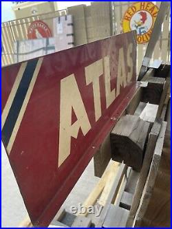 Vintage ATLAS TIRE FLANGE Display Stand Rack Sign 26