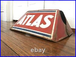 Vintage ATLAS TIRES DISPLAY RACK STAND HOLDER Original Sign Gas Oil Standard